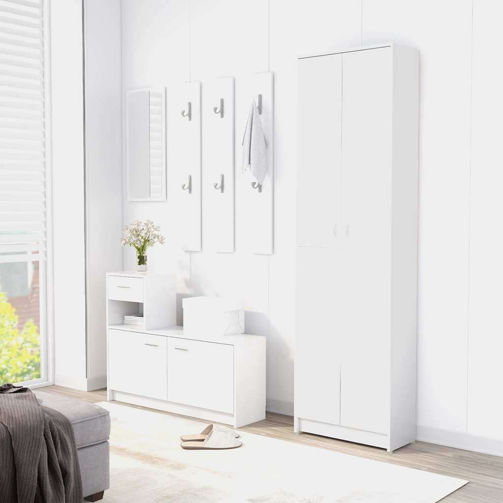 vidaXL Garderobenschrank Weiß 55x25x189 cm Holzwerkstoff