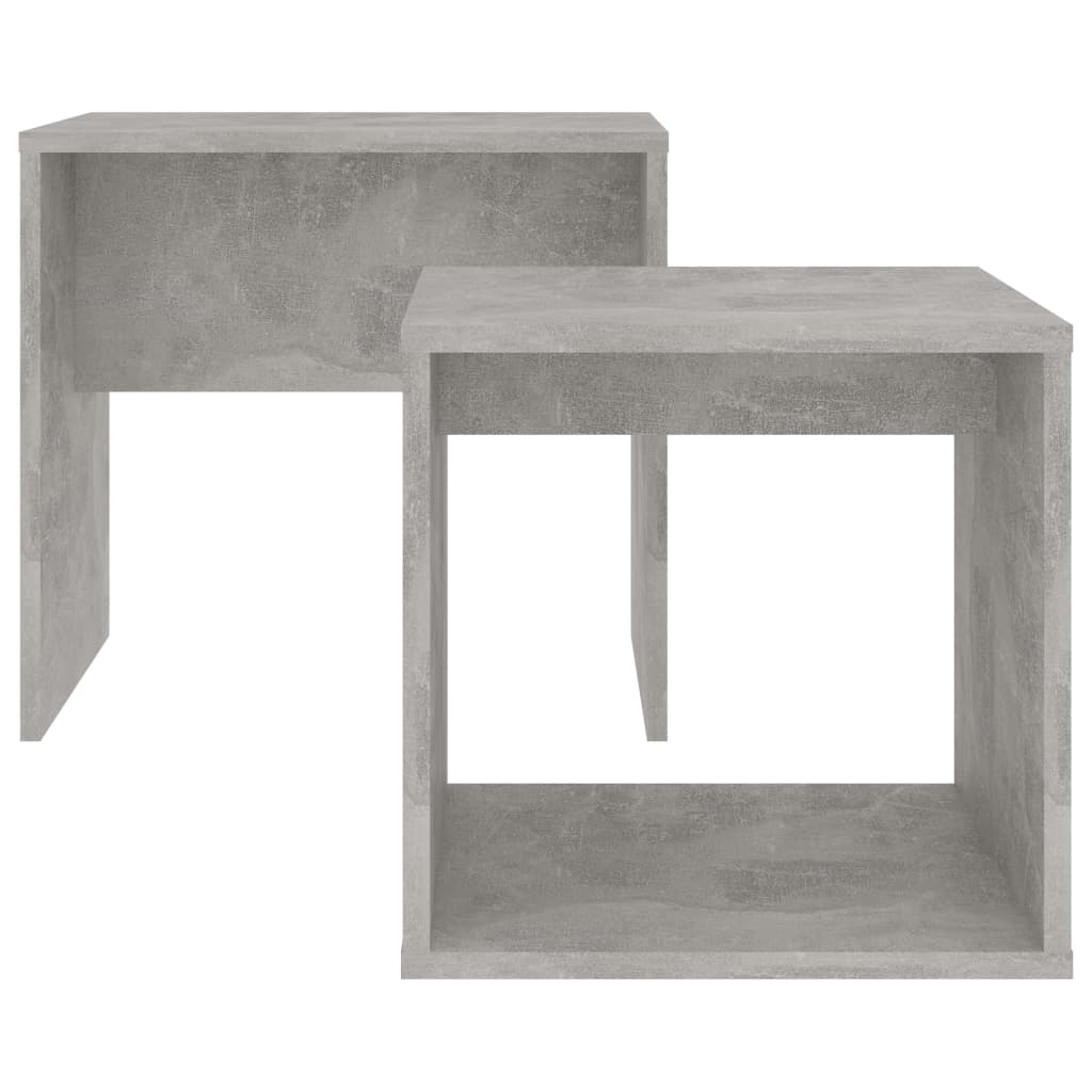 vidaXL Couchtisch-Set Betongrau 48x30x45 cm Holzwerkstoff