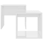 vidaXL Couchtisch-Set Hochglanz-Weiß 48x30x45 cm Holzwerkstoff