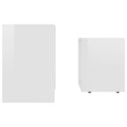 vidaXL Couchtisch-Set Hochglanz-Weiß 48x30x45 cm Holzwerkstoff