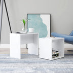 vidaXL Couchtisch-Set Hochglanz-Weiß 48x30x45 cm Holzwerkstoff