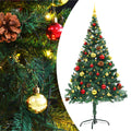 vidaXL Künstlicher Weihnachtsbaum mit Beleuchtung & Kugeln Grün 150 cm
