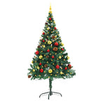 vidaXL Künstlicher Weihnachtsbaum mit Beleuchtung & Kugeln Grün 150 cm