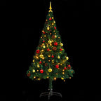 vidaXL Künstlicher Weihnachtsbaum mit Beleuchtung & Kugeln Grün 150 cm