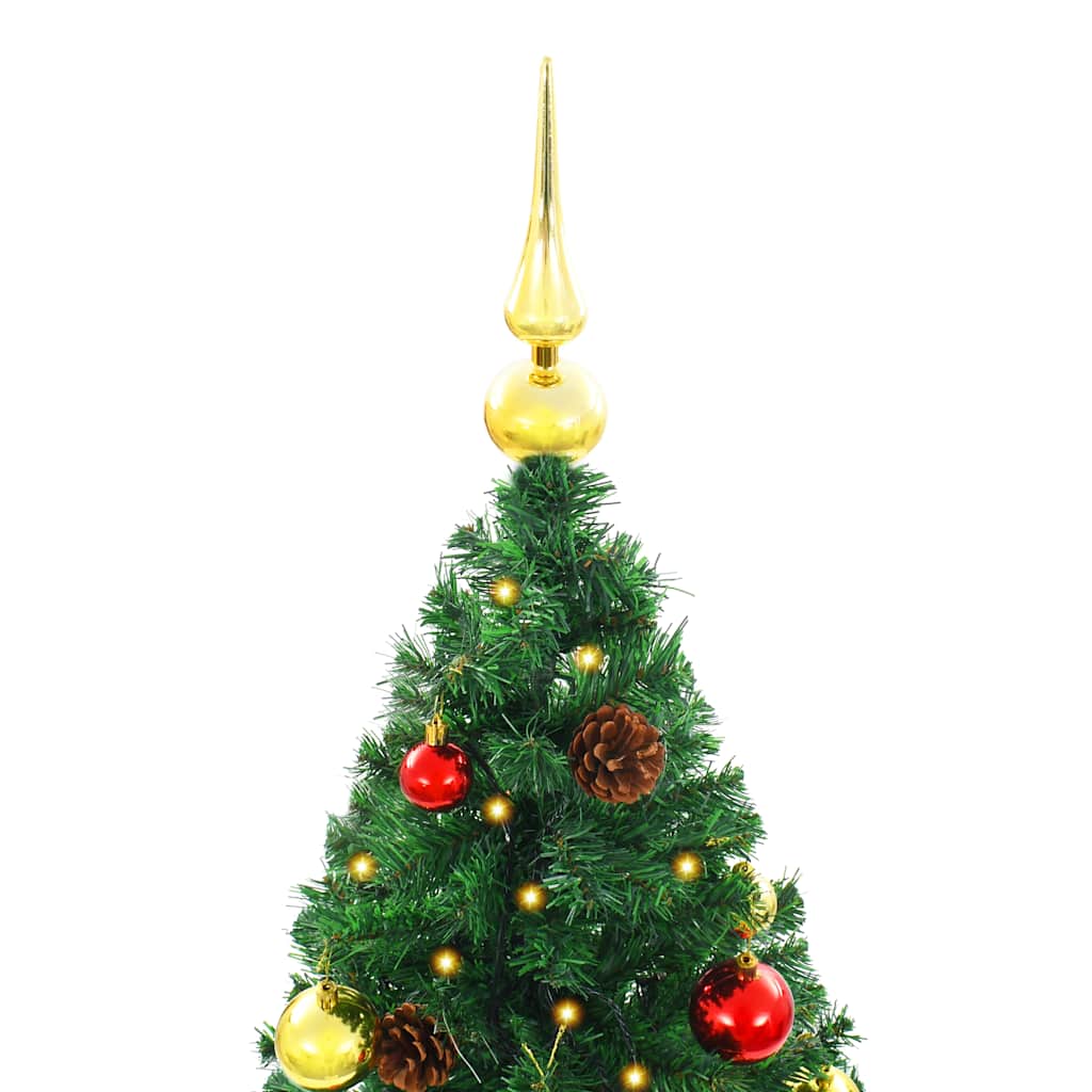 vidaXL Künstlicher Weihnachtsbaum mit Beleuchtung & Kugeln Grün 150 cm