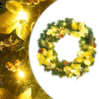 vidaXL Weihnachtskranz mit LED-Lichtern Grün 60 cm PVC