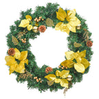 vidaXL Weihnachtskranz mit LED-Lichtern Grün 60 cm PVC