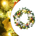 vidaXL Weihnachtskranz mit LED-Leuchten Grün 60 cm PVC