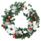 vidaXL Weihnachtskranz mit LED-Leuchten Grün 60 cm PVC