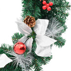vidaXL Weihnachtskranz mit LED-Leuchten Grün 60 cm PVC