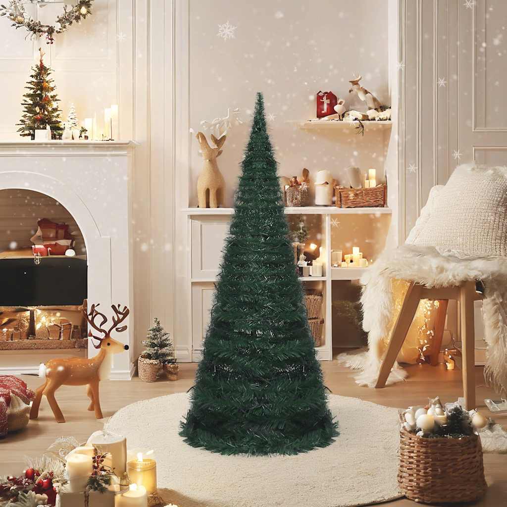 vidaXL Künstlicher Pop-Up-Weihnachtsbaum mit Beleuchtung Grün 150 cm