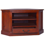 vidaXL TV-Eckschrank Klassisches Braun Massivholz Mahagoni