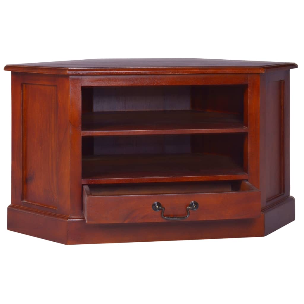 vidaXL TV-Eckschrank Klassisches Braun Massivholz Mahagoni
