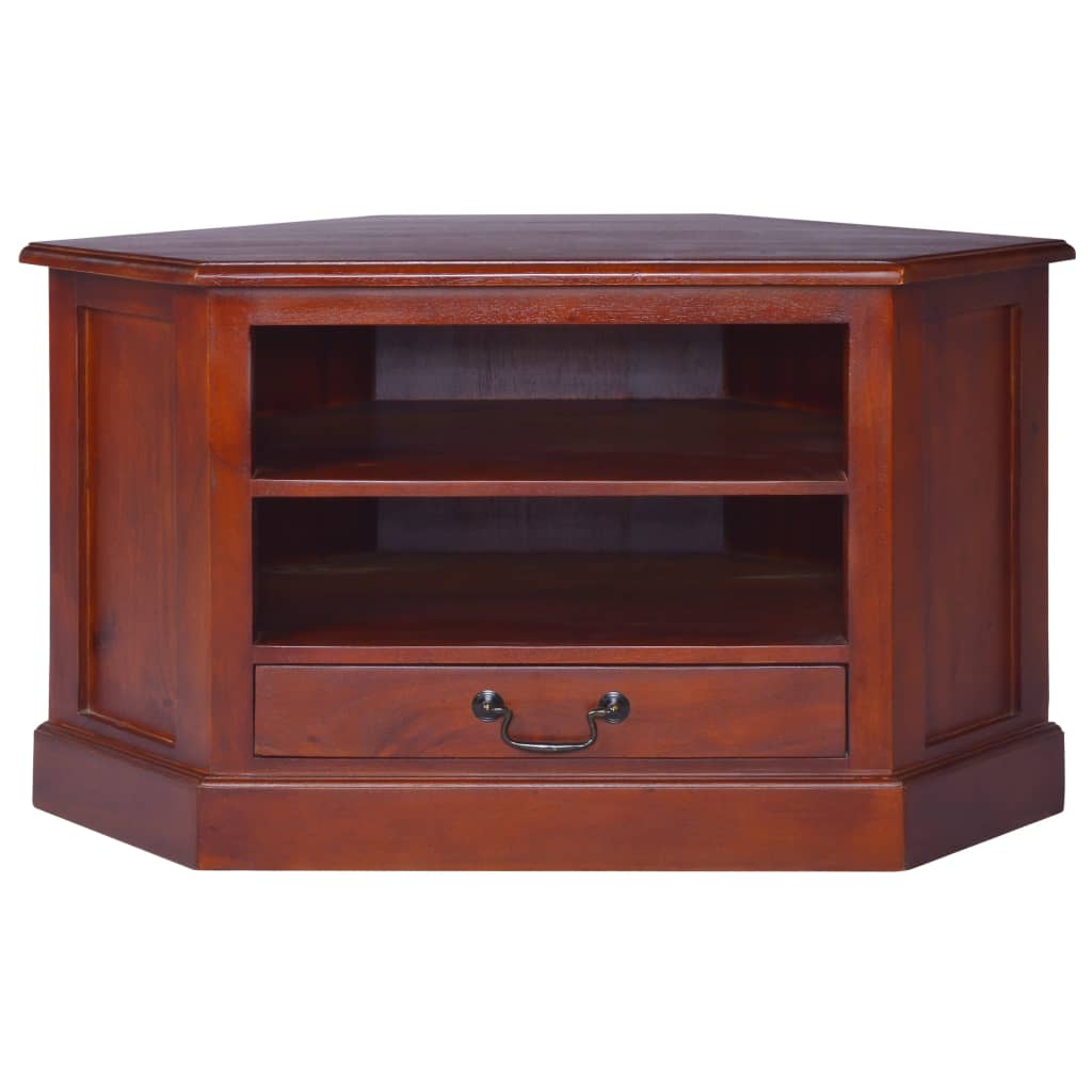 vidaXL TV-Eckschrank Klassisches Braun Massivholz Mahagoni