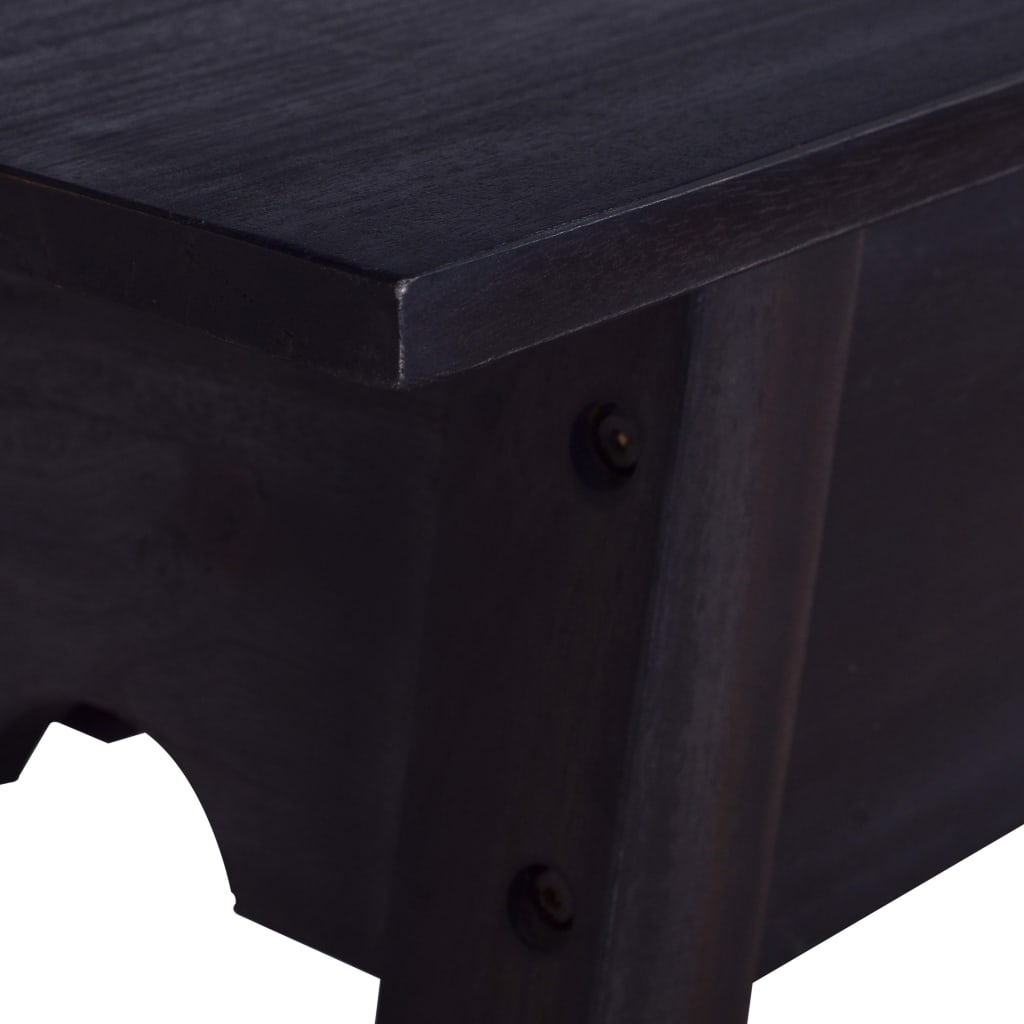 vidaXL Konsolentisch Schwarz 120x30x75 cm Massivholz Mahagoni