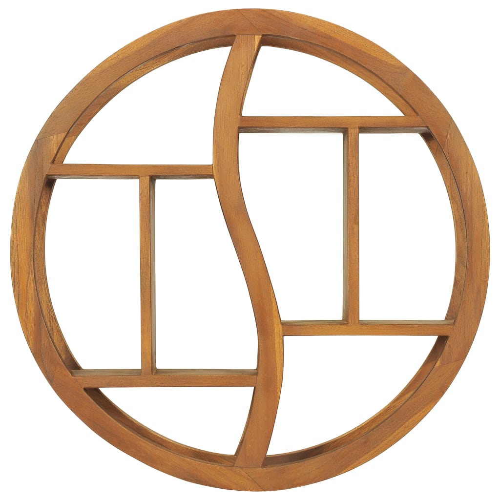 vidaXL Wandregal Yin und Yang 60x15x60 cm Teak Massivholz