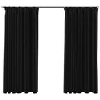 vidaXL Verdunkelungsvorhänge mit Haken Leinenoptik 2 Stk. 140x175 cm