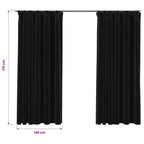 vidaXL Verdunkelungsvorhänge mit Haken Leinenoptik 2 Stk. 140x175 cm