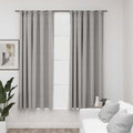 vidaXL Verdunkelungsvorhänge Haken Leinenoptik 2 Stk. Grau 140x175 cm