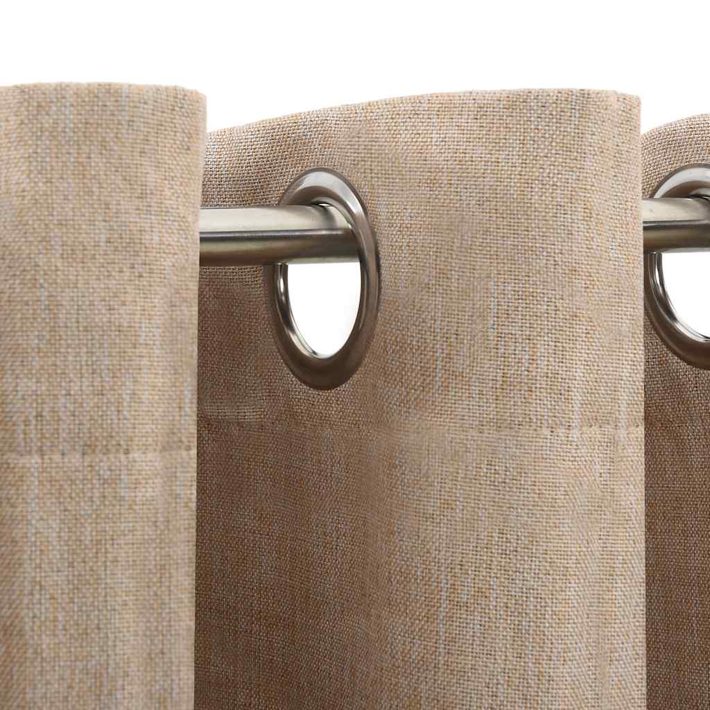 vidaXL Verdunkelungsvorhänge 2 Stk. Ösen Leinenoptik Beige 140x175 cm