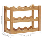 vidaXL Weinregal für 12 Flaschen 47 x 21 x 36 cm Eiche Massivholz