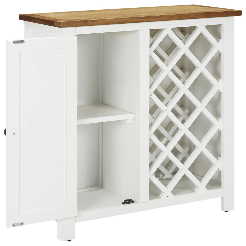vidaXL Weinschrank 80x32x80 cm Eiche Massivholz