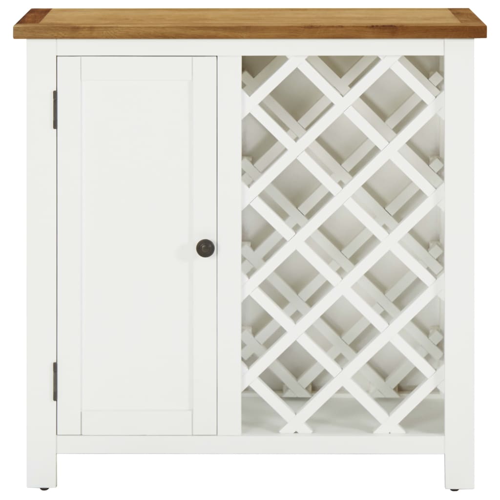 vidaXL Weinschrank 80x32x80 cm Eiche Massivholz