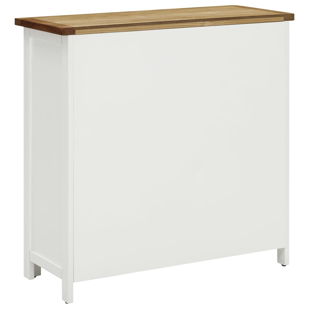 vidaXL Weinschrank 80x32x80 cm Eiche Massivholz