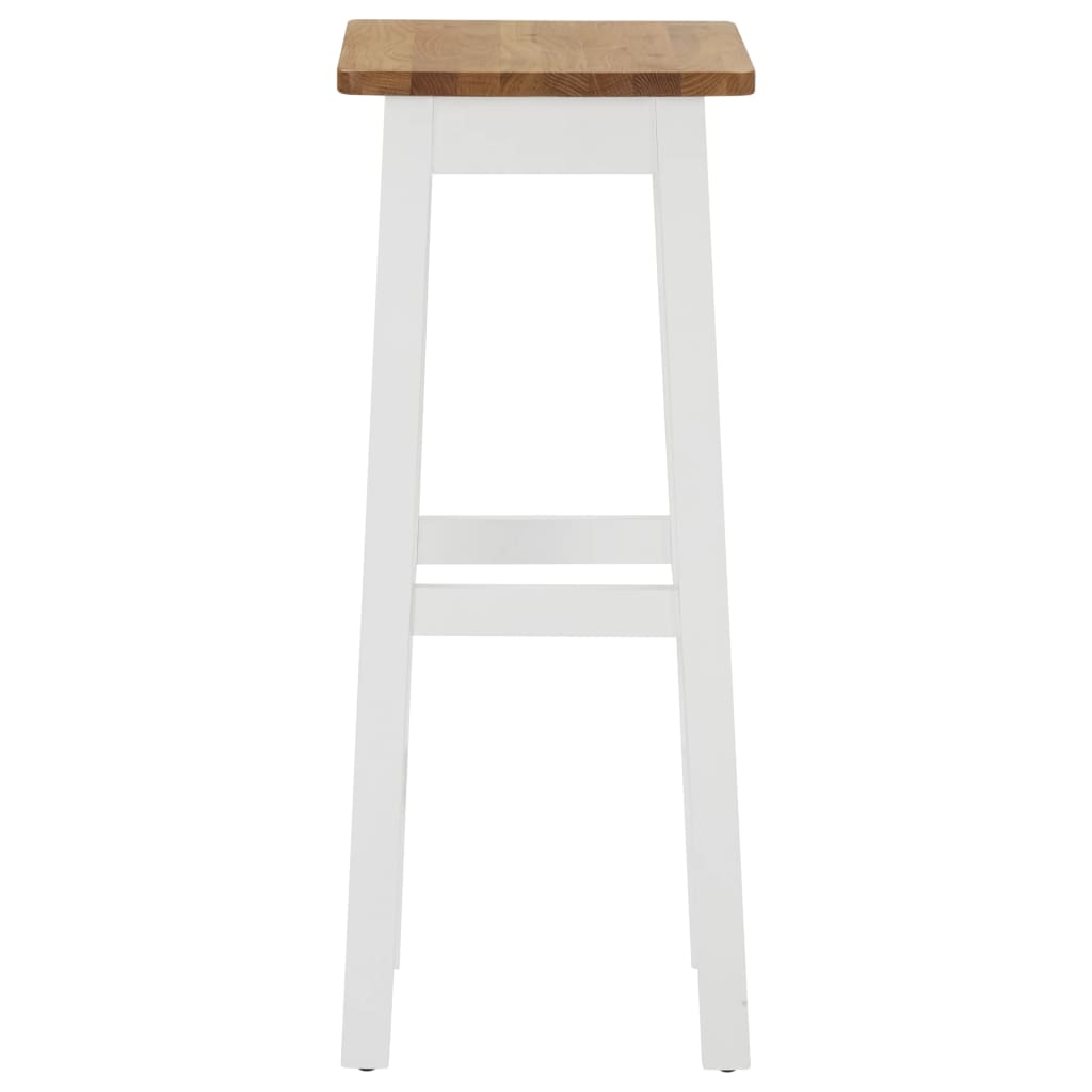 vidaXL Barhocker 2 Stk. Eiche Massivholz