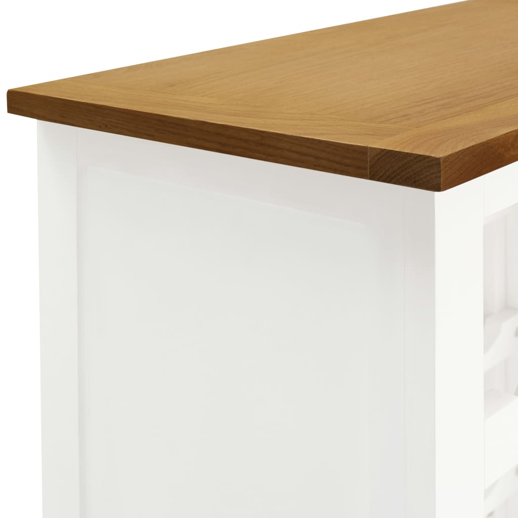 vidaXL Weinschrank 56x32x110 cm Massivholz Eiche
