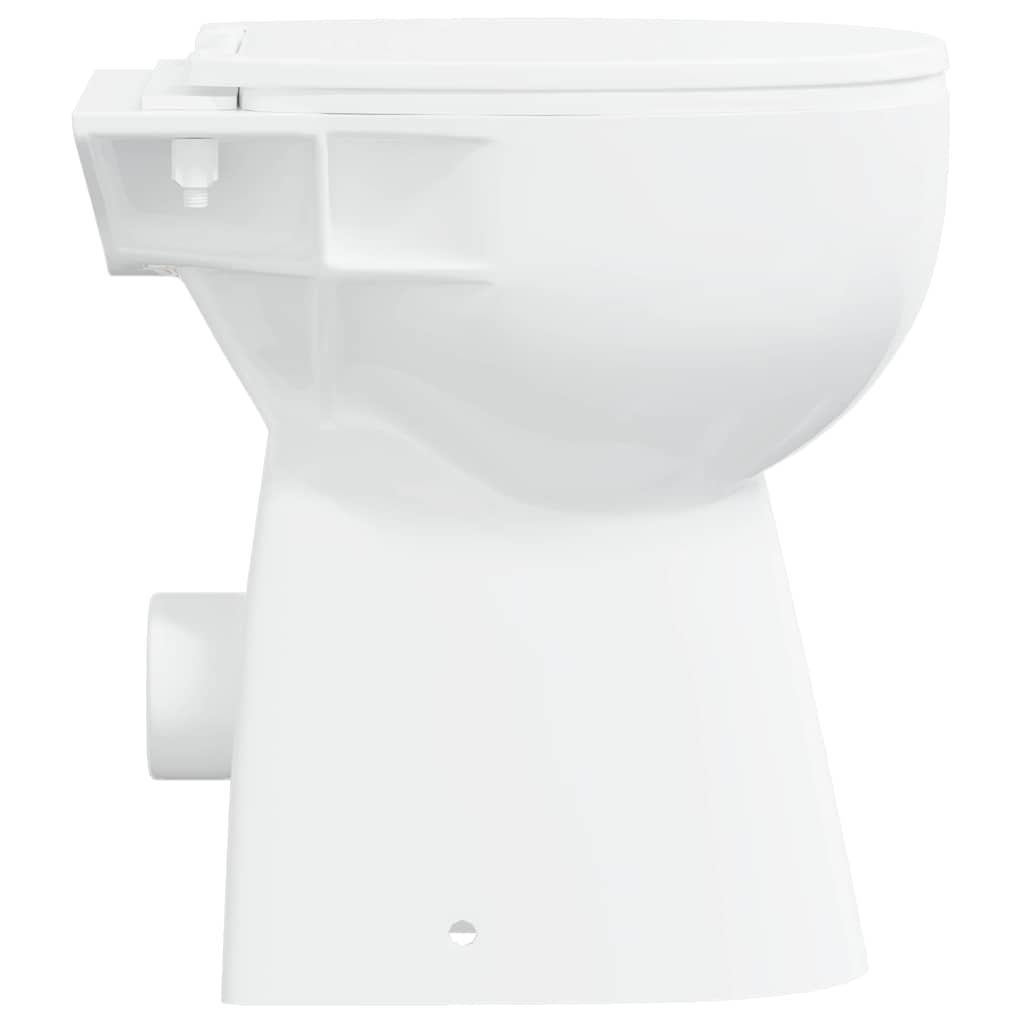 vidaXL Randloses WC 7 cm Extra Höhe Soft-Close Keramik Weiß