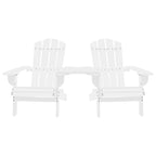 vidaXL Adirondack-Gartenstühle mit Tisch Massivholz Tanne Weiß