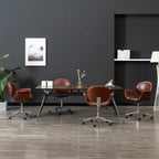 vidaXL Drehbare Esszimmerstühle 4 Stk. Kunstleder Braun