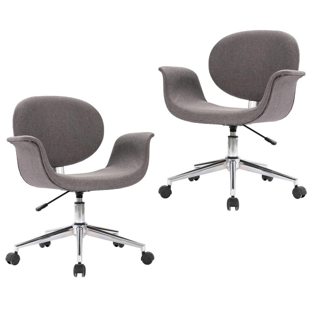 vidaXL Drehbare Esszimmerstühle 2 Stk. Grau Stoff