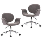 vidaXL Drehbare Esszimmerstühle 2 Stk. Grau Stoff