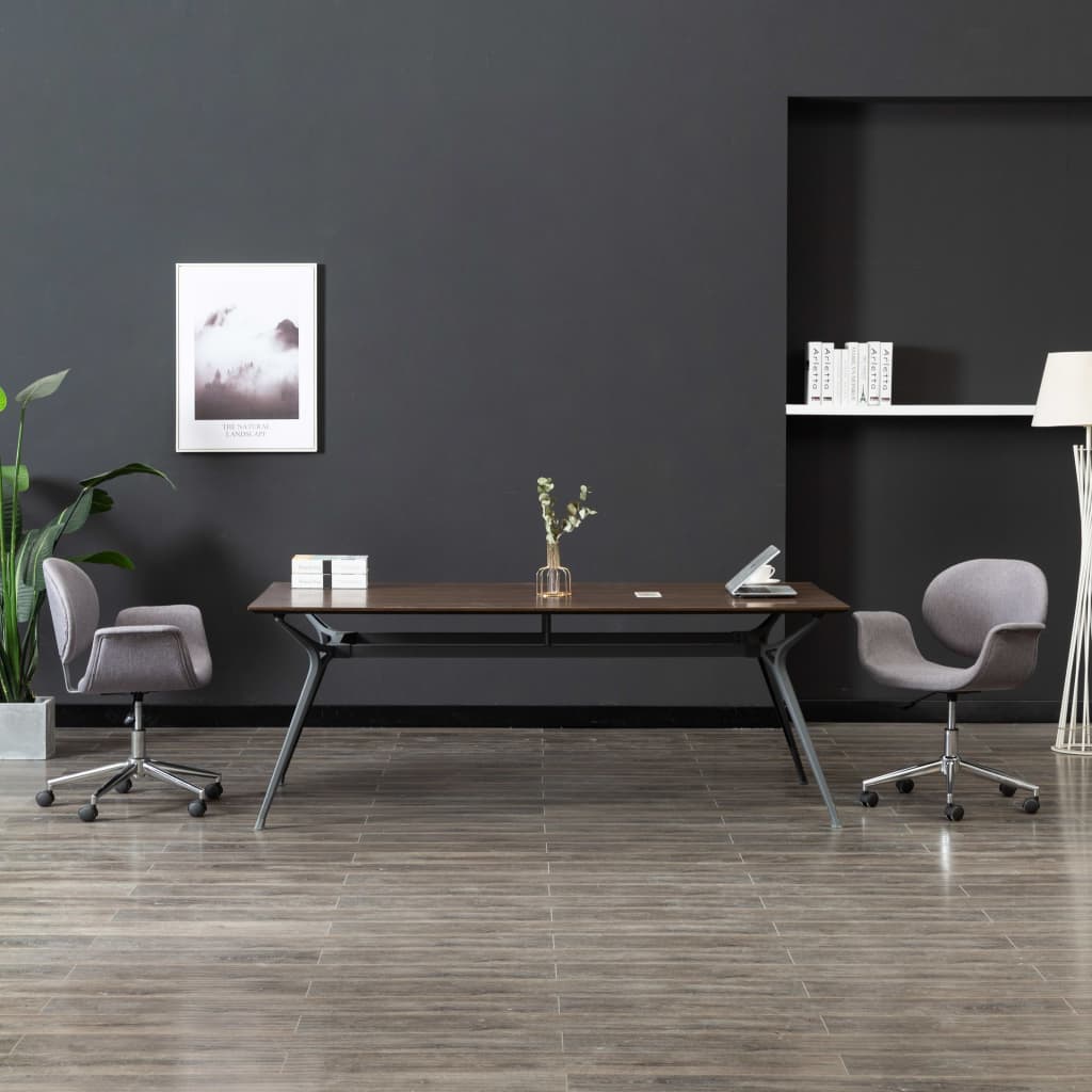 vidaXL Drehbare Esszimmerstühle 2 Stk. Grau Stoff