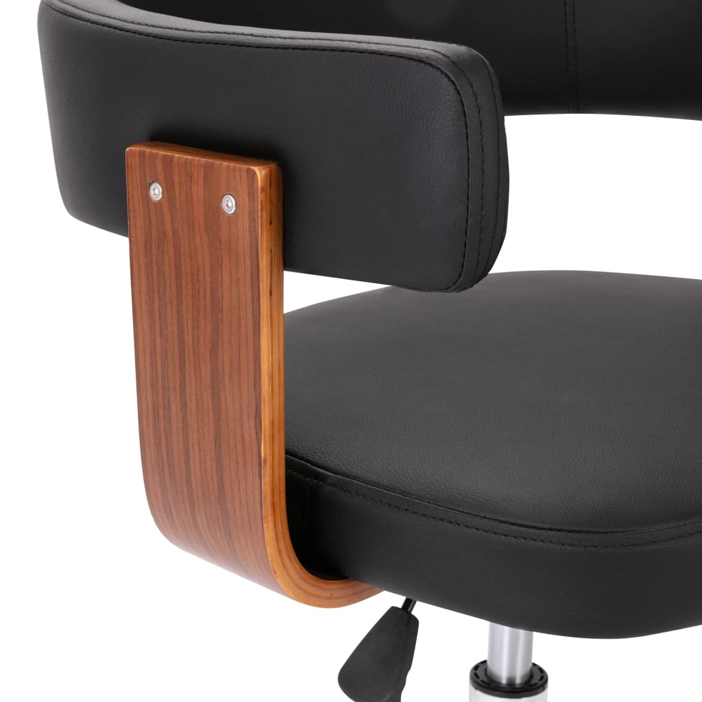 vidaXL Esszimmerstühle 2 Stk. Drehbar Schwarz Bugholz und Kunstleder