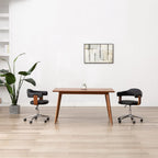 vidaXL Esszimmerstühle 2 Stk. Drehbar Schwarz Bugholz und Kunstleder