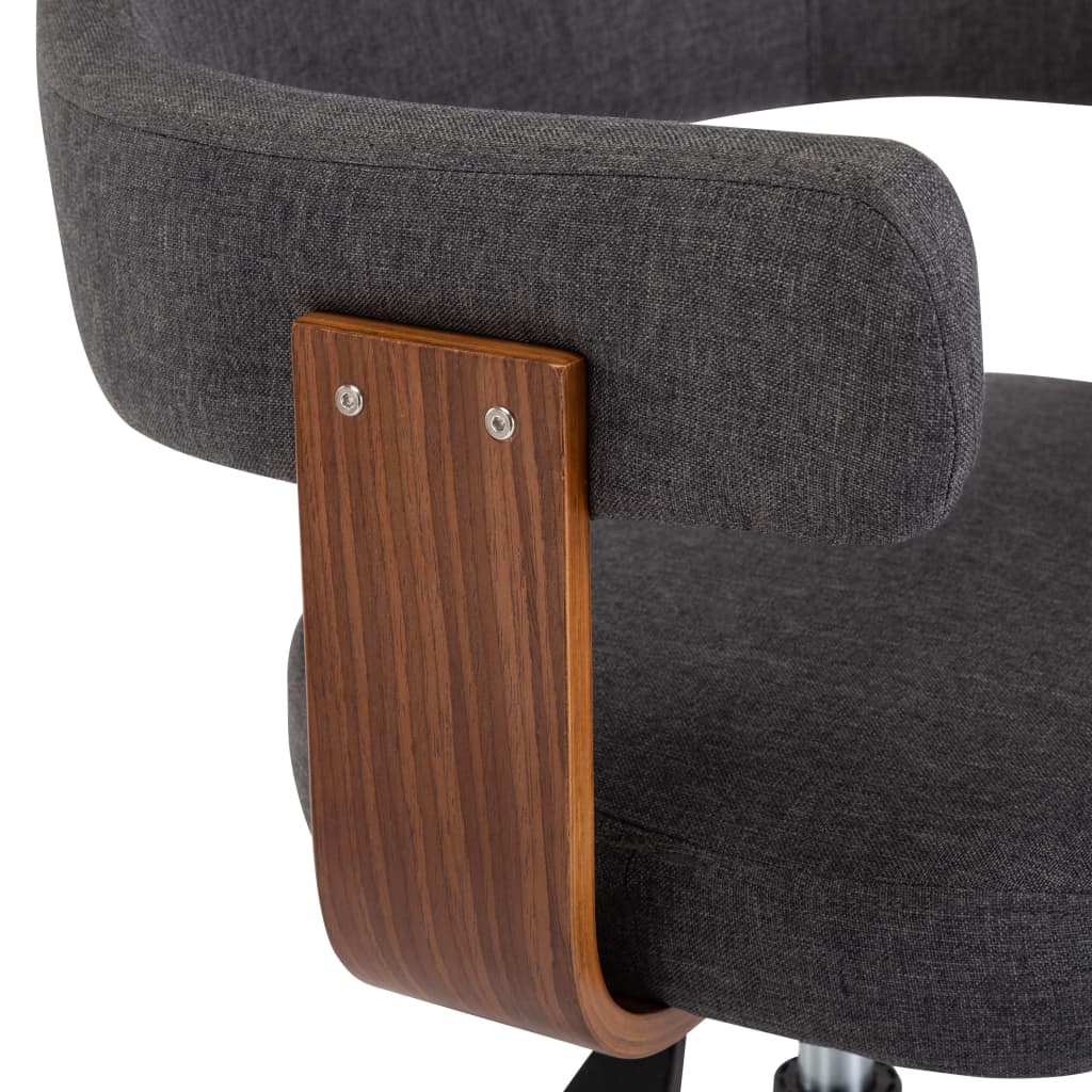 vidaXL Esszimmerstühle 4 Stk. Drehbar Grau Bugholz und Stoff