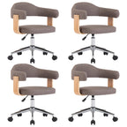 vidaXL Drehbare Esszimmerstühle 4 Stk. Taupe Bugholz und Stoff
