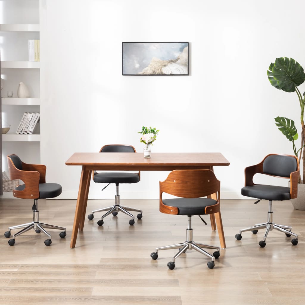 vidaXL Esszimmerstühle 4 Stk. Drehbar Bugholz und Kunstleder