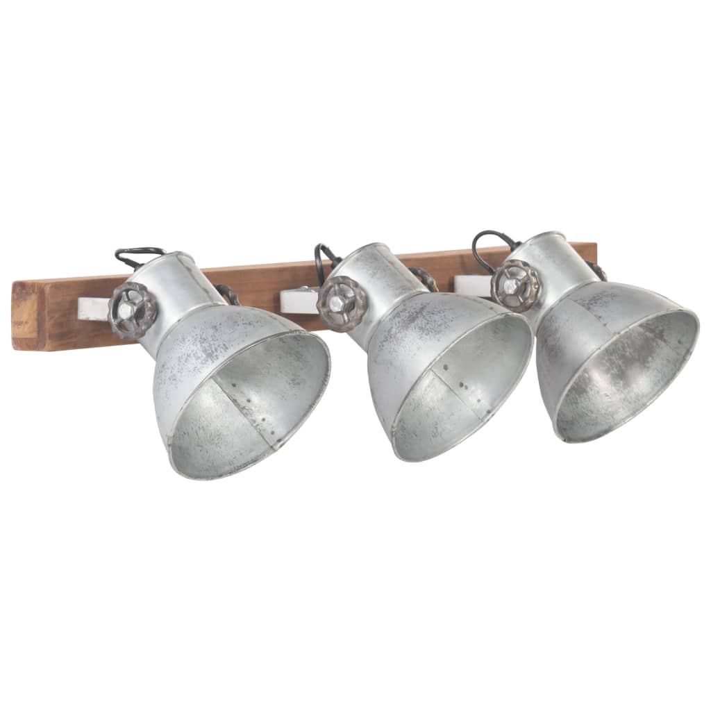 vidaXL Wandlampe Industriestil Silbern 65x25 cm E27