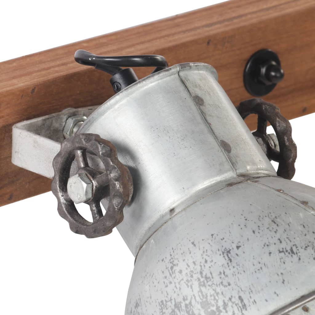 vidaXL Wandlampe Industriestil Silbern 65x25 cm E27