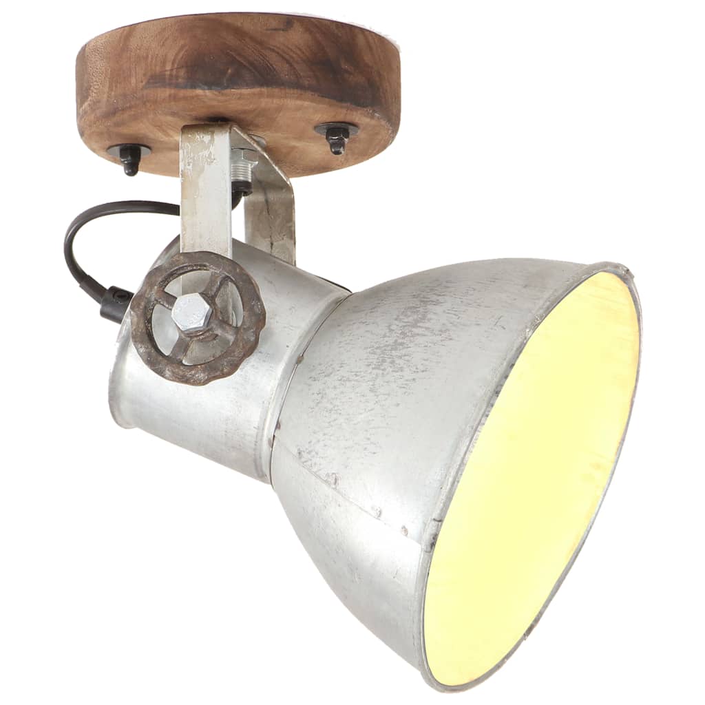 vidaXL Wand-/Deckenlampen Industriestil 2 Stk. Silbern 20x25 cm E27