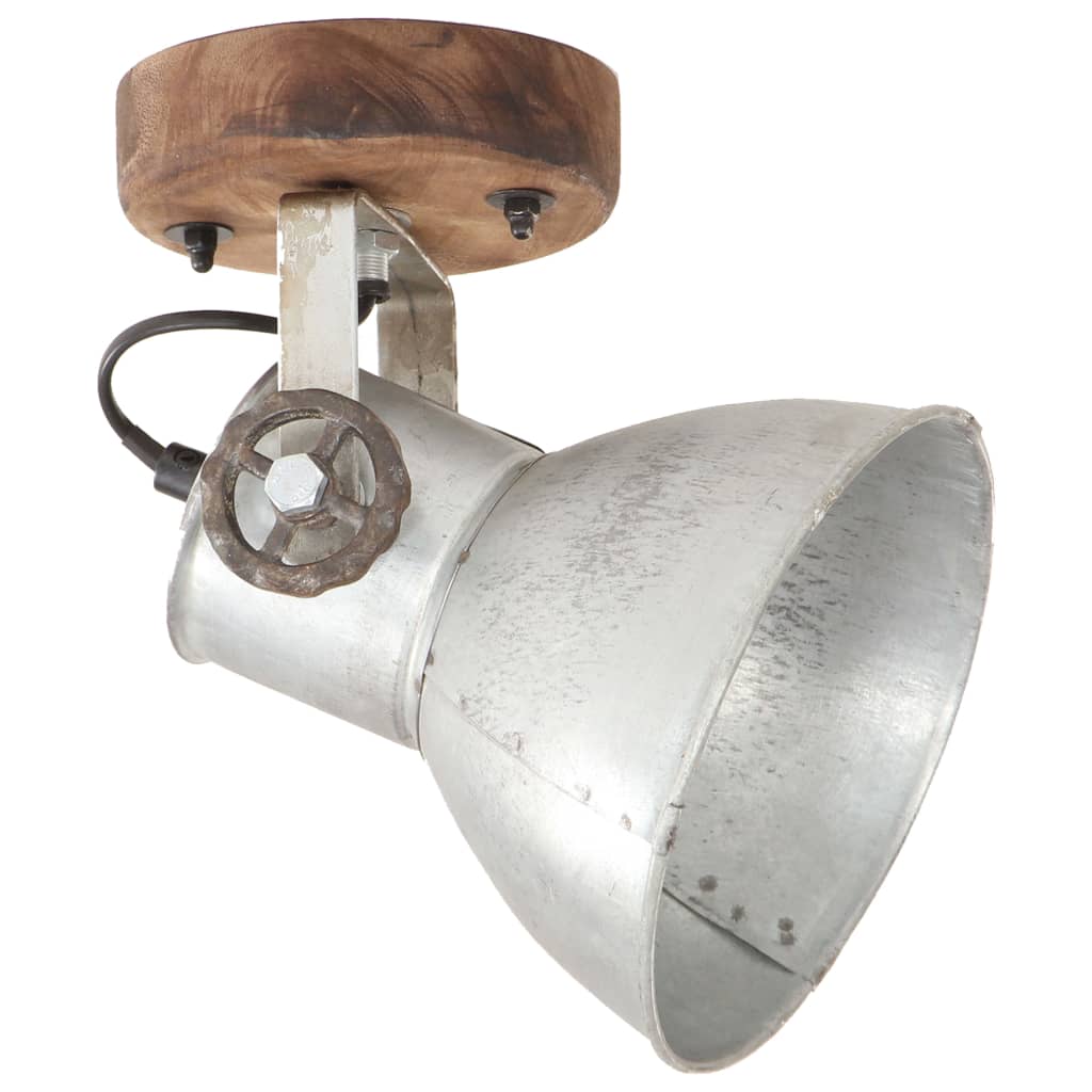 vidaXL Wand-/Deckenlampen Industriestil 2 Stk. Silbern 20x25 cm E27