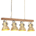 vidaXL Deckenlampe Industriestil Messing E27 Mangoholz