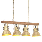 vidaXL Deckenlampe Industriestil Messing E27 Mangoholz
