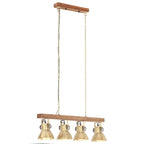 vidaXL Deckenlampe Industriestil Messing E27 Mangoholz