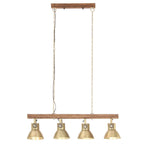 vidaXL Deckenlampe Industriestil Messing E27 Mangoholz