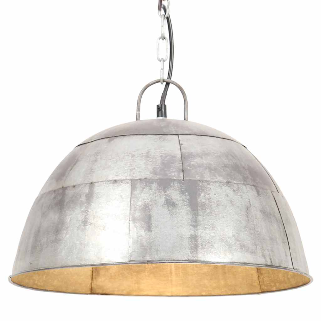 vidaXL Hängelampe Vintage Industriestil 25 W Silbern Rund 41 cm E27